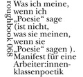 Cover: Manifest f&uuml;r eine Arbeiter:innenklassenpoetik - Urs Engeler