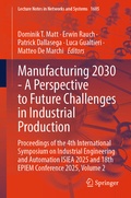 Cover: Manufacturing 2030 - A Perspective to Future Challenges in Industrial Production - Springer