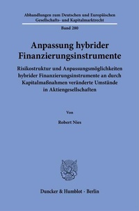 Abbildung von: Anpassung hybrider Finanzierungsinstrumente - Duncker & Humblot