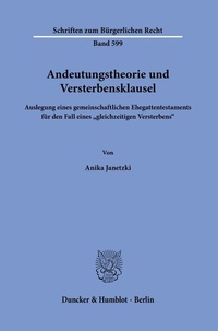 Abbildung von: Andeutungstheorie und Versterbensklausel - Duncker & Humblot