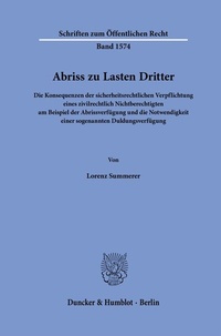 Abbildung von: Abriss zu Lasten Dritter - Duncker & Humblot