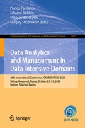 Cover: Data Analytics and Management in Data Intensive Domains - Springer