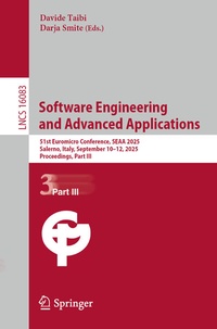 Enlarge image Cover: Software Engineering and Advanced Applications - Springer