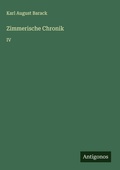 Cover: Zimmerische Chronik - Antigonos Verlag