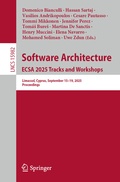 Cover: Software Architecture. ECSA 2025 Tracks and Workshops - Springer