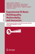 Cover: Experimental IR Meets Multilinguality, Multimodality, and Interaction - Springer