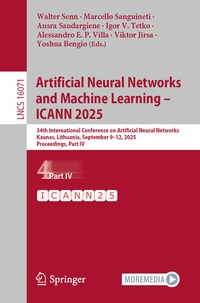 Enlarge image Cover: Artificial Neural Networks and Machine Learning - ICANN 2025 - Springer