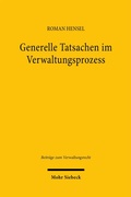 Abbildung von: Generelle Tatsachen im Verwaltungsprozess - Mohr Siebeck