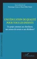 Cover: Une education de qualite pour tous les enfants - Editions L'Harmattan