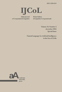 Abbildung von: IJCoL - Italian Journal of Computational Linguistics vol. 10, n. 2 december 2024 Special Issue - Accademia University Press