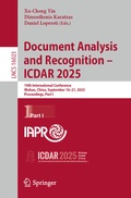 Cover: Document Analysis and Recognition - ICDAR 2025 - Springer