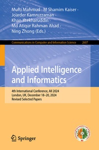 Enlarge image Cover: Applied Intelligence and Informatics - Springer