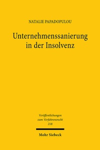 Abbildung von: Unternehmenssanierung in der Insolvenz - Mohr Siebeck