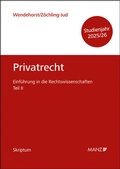 Cover: Privatrecht Einf&uuml;hrung in die Rechtswissenschaften Teil II - Manz