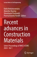 Cover: Recent advances in Construction Materials - Springer