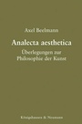 Cover: Analecta aesthetica - Königshausen & Neumann