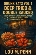 Bild: Drunk Eats Vol. 1: Deep Fried & Double Sauced - Crave-Worthy Loaded Fries, Wings & Late-Night Street Food from Global Ports: Eat Like a Drunken Sailor: The Ultimate Global Late-Night Food Cookbook - Lou M. Penn