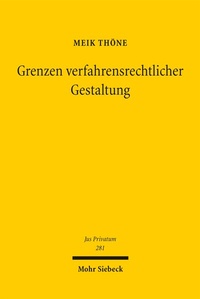 Abbildung von: Grenzen verfahrensrechtlicher Gestaltung - Mohr Siebeck
