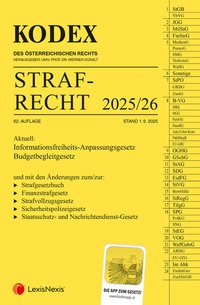 Abbildung von: KODEX Strafrecht 2025/26 - inkl. App - LexisNexis ARD ORAC