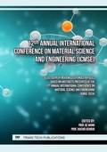 Cover: 12th Annual International Conference on Material Science and Engineering (ICMSE) - Trans Tech Publications Ltd
