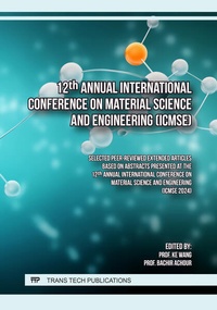 Enlarge image Cover: 12th Annual International Conference on Material Science and Engineering (ICMSE) - Trans Tech Publications Ltd