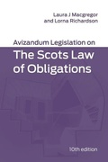 Cover: Avizandum Legislation on the Scots Law of Obligations - Edinburgh University Press