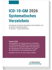 Abbildung von: ICD-10-GM 2026 Systematisches Verzeichnis - Deutscher Ärzteverlag
