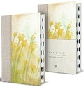 Cover: KJV Holy Bible, Giant Print Large Format, Hardcover Yellow with Flowers with Ribbon Marker, Red Letter, and Thumb Index - Origin