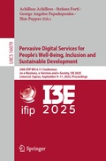 Cover: Pervasive Digital Services for People's Well-Being, Inclusion and Sustainable Development - Springer