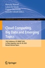 Cover: Cloud Computing, Big Data and Emerging Topics - Springer