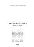 Cover: SAXA LOQUUNTUR - Reden die Steine? - Thelem