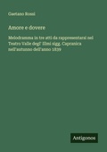 Cover: Amore e dovere - Antigonos Verlag