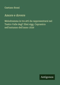 Enlarge image Cover: Amore e dovere - Antigonos Verlag