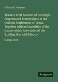 Cover: Texas; A Brief Account of the Origin, Progress and Present State of the Colonial Settlements of Texas, Together with an Exposition of the Causes which have induced the Existing War with Mexico - Antigonos Verlag