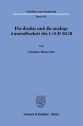 Bild: Die direkte und die analoge Anwendbarkeit des § 16 II StGB - Duncker & Humblot