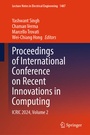 Cover: Proceedings of International Conference on Recent Innovations in Computing - Springer