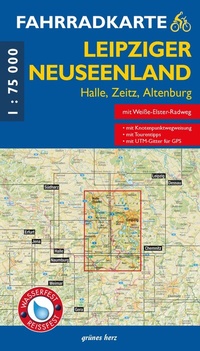 Abbildung von: Fahrradkarte Leipziger Neuseenland - grünes herz