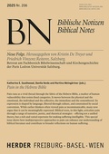Cover: Pain in the Hebrew Bible - Verlag Herder