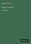 Cover: Subject To Vanity - Antigonos Verlag