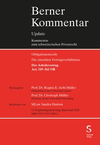 Bild: Arbeitsrecht, Art. 319-362 OR, 13. Ergänzungslieferung - Stämpfli Verlag AG