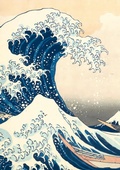 Cover: Hokusai 'Die gro&szlig;e Welle vor Kanagawa' Notizbuch A5 kariert - 100 Seiten 90g/m&sup2; - Soft Cover - FSC Papier - Liwi Literatur- Und Wissenschaftsverlag