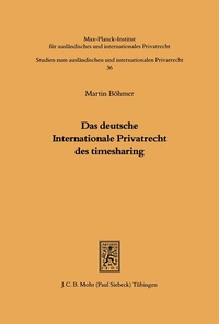 Bild: Das deutsche Internationale Privatrecht des Timesharing - Mohr Siebeck