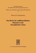 Bild: Das Recht der mißbräuchlichen Klauseln in der Europäischen Union - Mohr Siebeck