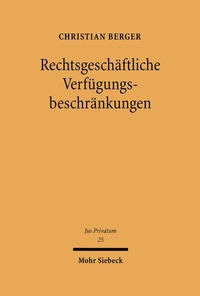 Bild: Rechtsgeschäftliche Verfügungsbeschränkungen - Mohr Siebeck