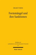 Abbildung von: Formmängel und ihre Sanktionen - Mohr Siebeck