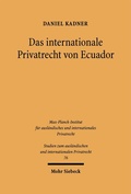Bild: Das internationale Privatrecht von Ecuador - Mohr Siebeck