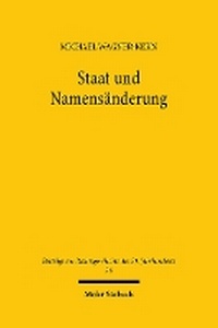Abbildung von: Staat und Namensänderung - Mohr Siebeck