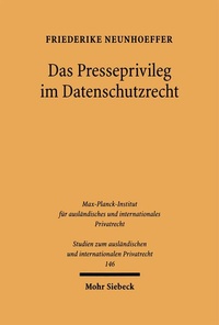 Bild: Das Presseprivileg im Datenschutzrecht - Mohr Siebeck