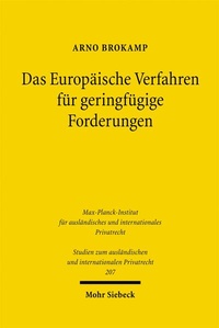 Abbildung von: Das Europäische Verfahren für geringfügige Forderungen - Mohr Siebeck