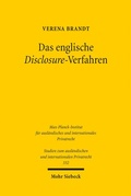 Abbildung von: Das englische Disclosure-Verfahren - Mohr Siebeck